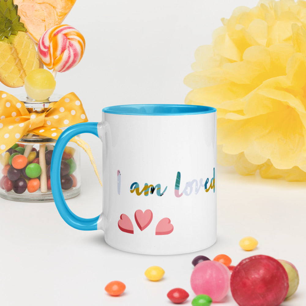 "I am loved" Motivational Mug with Color Inside