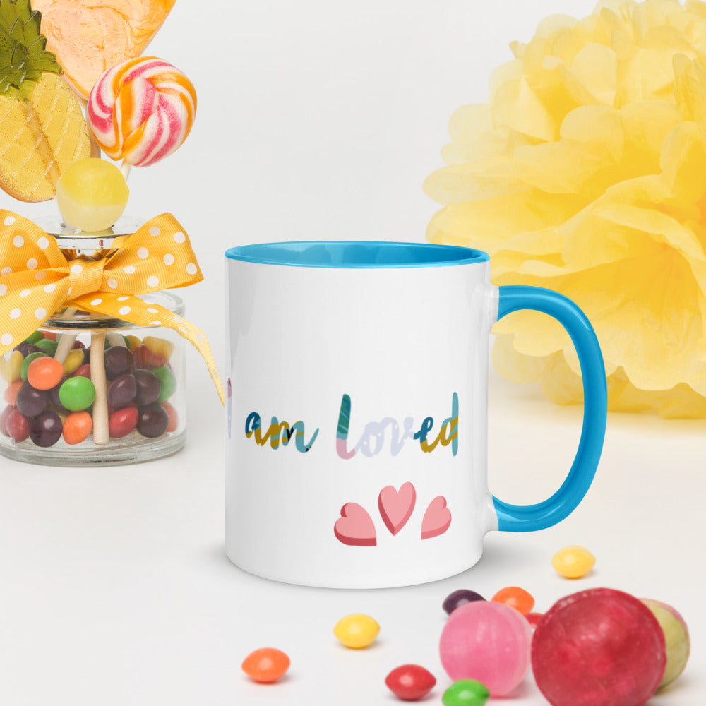 "I am loved" Motivational Mug with Color Inside