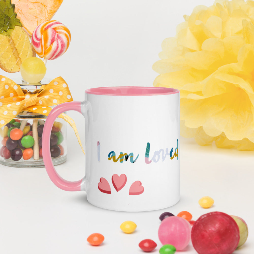 "I am loved" Motivational Mug with Color Inside