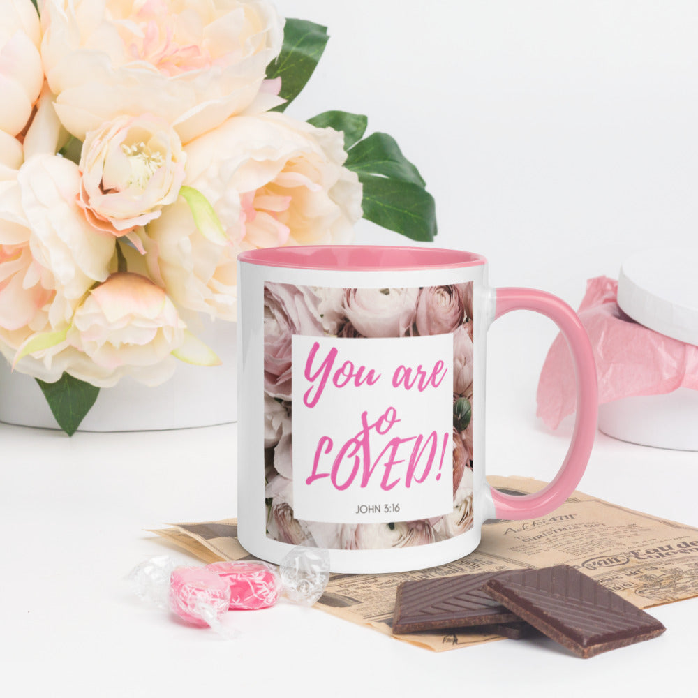 "You are so loved" Motivational Mug with Color Inside