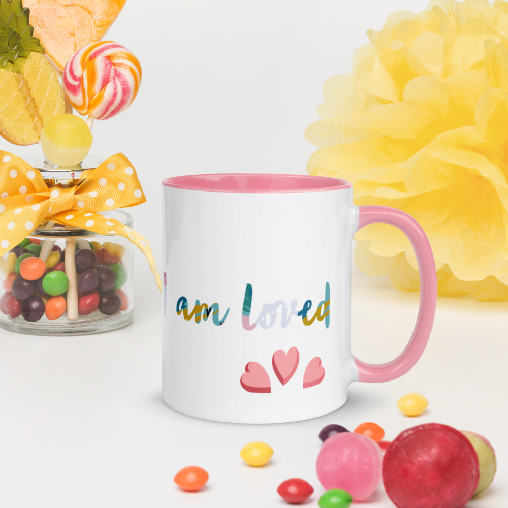 "I am loved" Motivational Mug with Color Inside