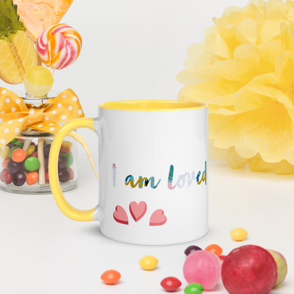 "I am loved" Motivational Mug with Color Inside