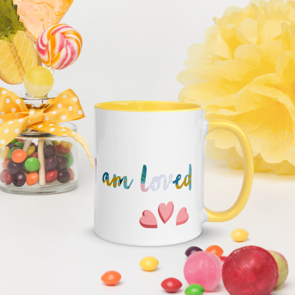 "I am loved" Motivational Mug with Color Inside